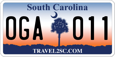 SC license plate OGA011