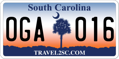 SC license plate OGA016