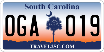 SC license plate OGA019