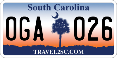 SC license plate OGA026