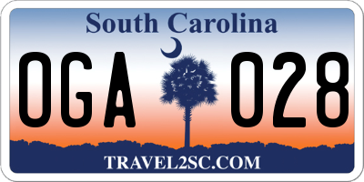 SC license plate OGA028