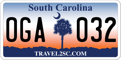 SC license plate OGA032