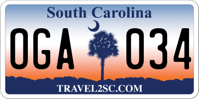 SC license plate OGA034