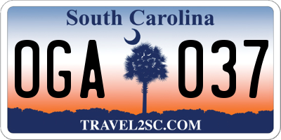 SC license plate OGA037