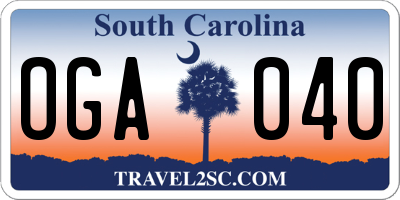 SC license plate OGA040