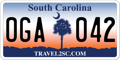 SC license plate OGA042