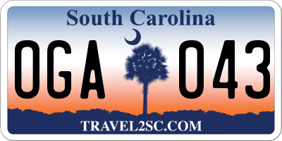 SC license plate OGA043