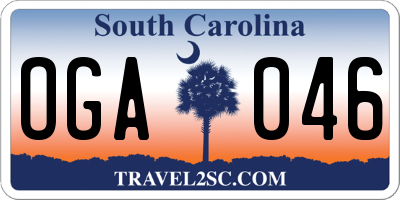 SC license plate OGA046