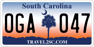 SC license plate OGA047