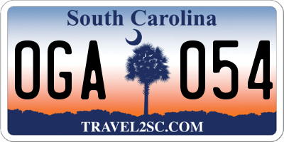 SC license plate OGA054
