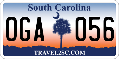 SC license plate OGA056
