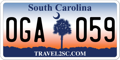SC license plate OGA059