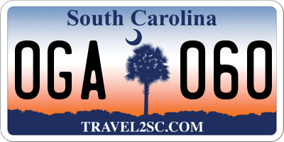 SC license plate OGA060