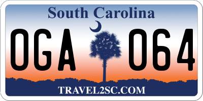 SC license plate OGA064