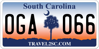 SC license plate OGA066