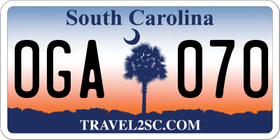 SC license plate OGA070