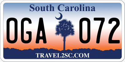 SC license plate OGA072