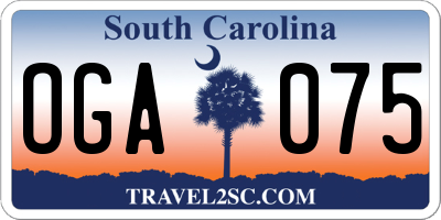 SC license plate OGA075