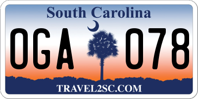 SC license plate OGA078