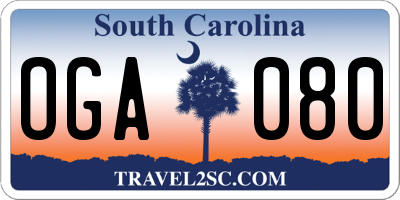 SC license plate OGA080