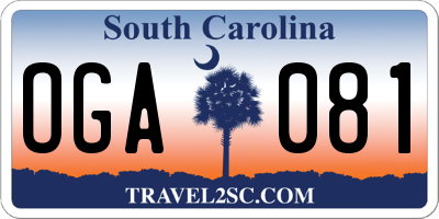 SC license plate OGA081