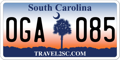 SC license plate OGA085