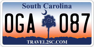 SC license plate OGA087