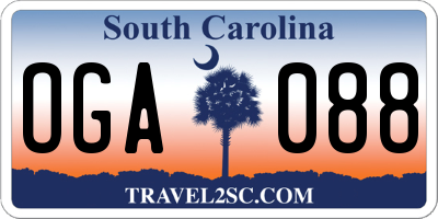 SC license plate OGA088