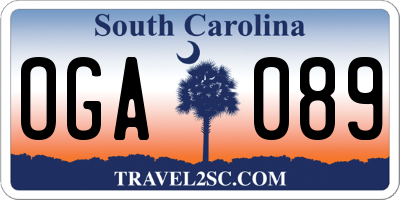 SC license plate OGA089