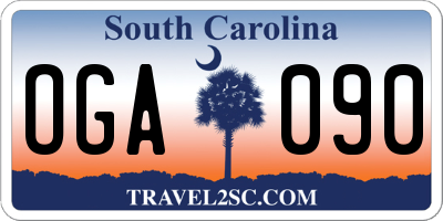 SC license plate OGA090