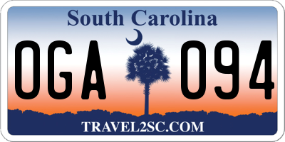 SC license plate OGA094