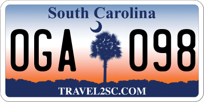 SC license plate OGA098