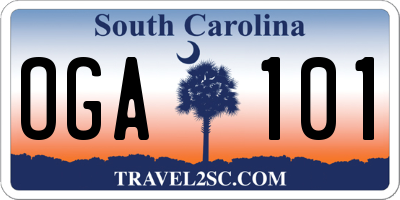 SC license plate OGA101
