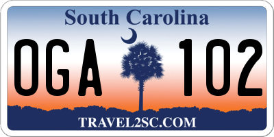 SC license plate OGA102