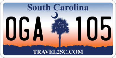 SC license plate OGA105