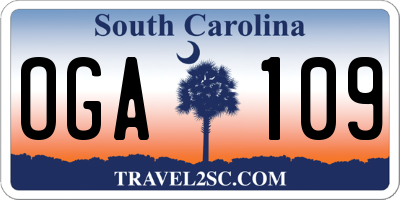 SC license plate OGA109