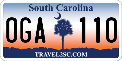 SC license plate OGA110