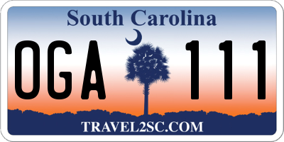SC license plate OGA111