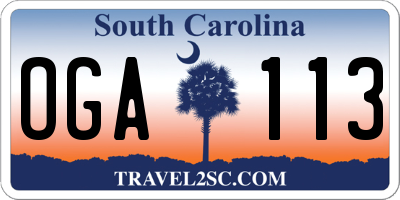 SC license plate OGA113