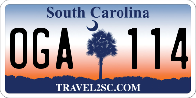 SC license plate OGA114
