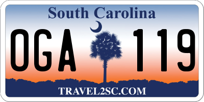 SC license plate OGA119