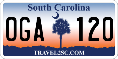 SC license plate OGA120