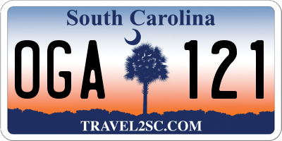 SC license plate OGA121