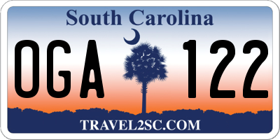 SC license plate OGA122
