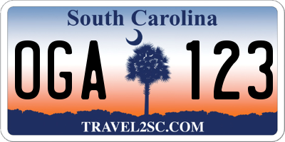 SC license plate OGA123