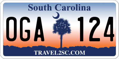 SC license plate OGA124