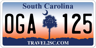 SC license plate OGA125