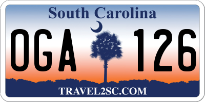SC license plate OGA126
