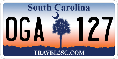SC license plate OGA127
