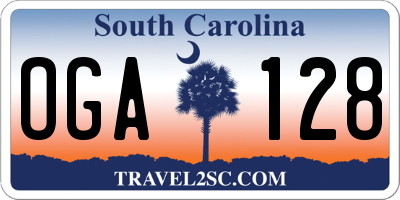 SC license plate OGA128